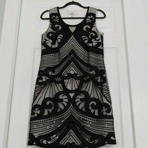 Badgley Mischka Black Sequins Lined Dress 4